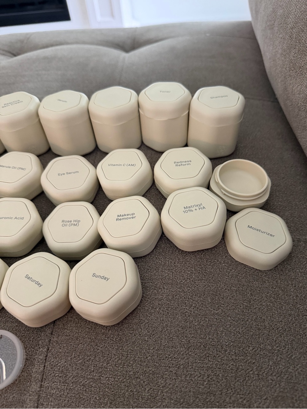 Cadence Day & Night Skincare Organizer Jars in Cream - Picture 4 of 7
